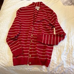 Banana Republic striped red cardigan